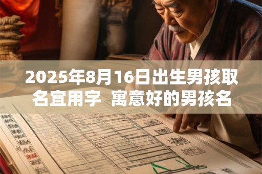 2025年8月16日出生男孩取名宜用字  寓意好的男孩名字