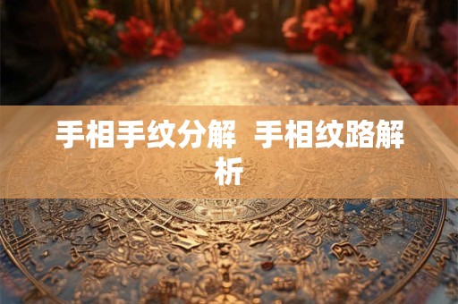 手相手纹分解  手相纹路解析