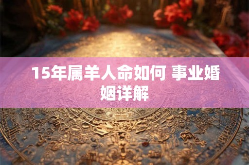 15年属羊人命如何 事业婚姻详解