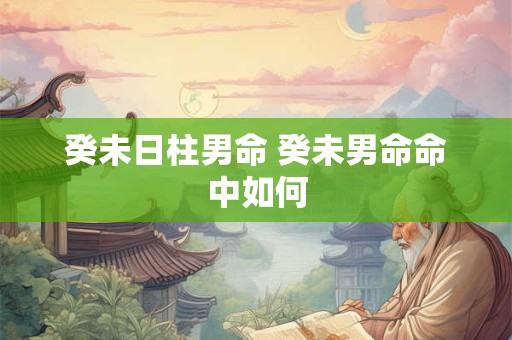 癸未日柱男命 癸未男命命中如何