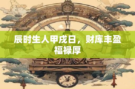辰时生人甲戌日，财库丰盈福禄厚