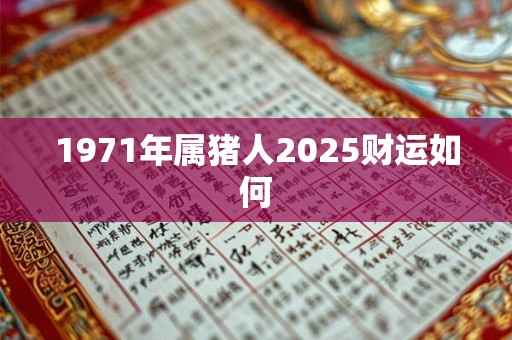 1971年属猪人2025财运如何