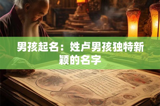 男孩起名：姓卢男孩独特新颖的名字