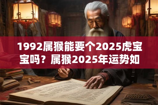 1992属猴能要个2025虎宝宝吗？属猴2025年运势如何？