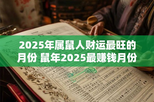 2026年属鼠人财运最旺的月份 鼠年2026最赚钱月份是