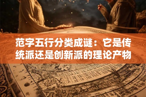 范字五行分类成谜：它是传统派还是创新派的理论产物