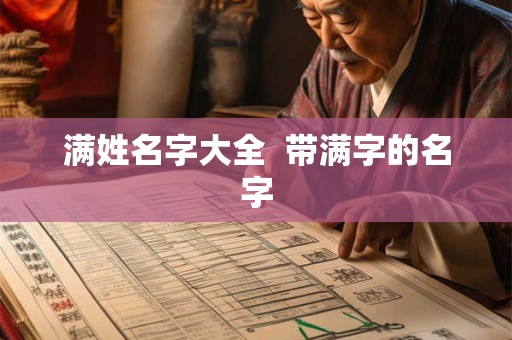 满姓名字大全  带满字的名字