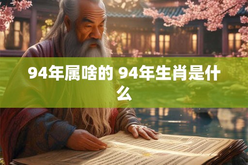 94年属啥的 94年生肖是什么