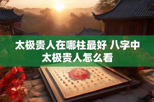 详细阅读:太极贵人在哪柱最好 八字中太极贵人怎么看 太极贵人在哪柱最好 八字中太极贵人怎么看