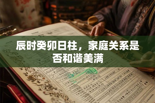 辰时癸卯日柱，家庭关系是否和谐美满