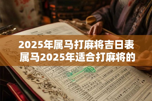 2025年属马打麻将吉日表 属马2025年适合打麻将的日子