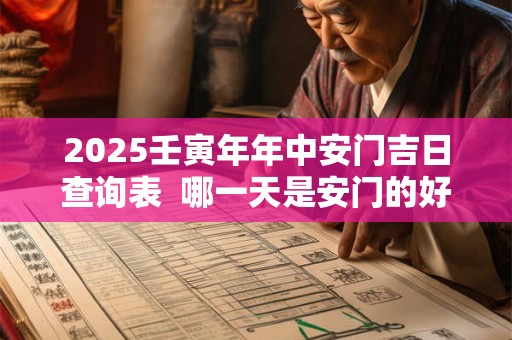 2026壬寅年年中安门吉日查询表  哪一天是安门的好日子