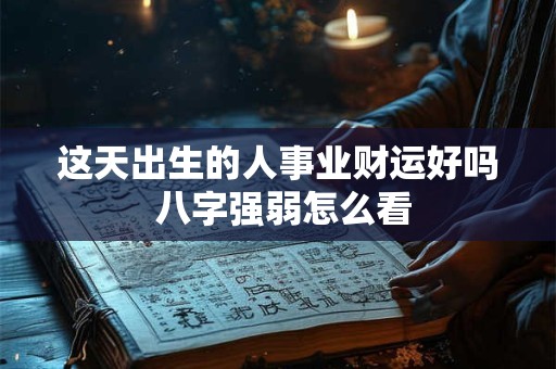 这天出生的人事业财运好吗 八字强弱怎么看 这天出生的人事业财运好吗 八字强弱怎么看