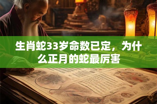 生肖蛇33岁命数已定，为什么正月的蛇最厉害