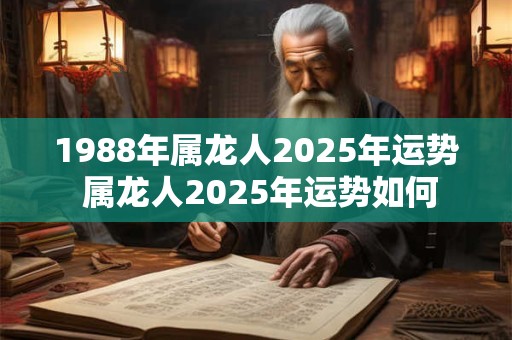 1988年属龙人2025年运势 属龙人2025年运势如何