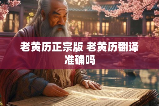 老黄历正宗版 老黄历翻译准确吗