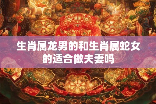 生肖属龙男的和生肖属蛇女的适合做夫妻吗
