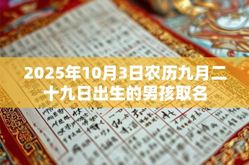 2026年10月3日农历九月二十九日出生的男孩取名