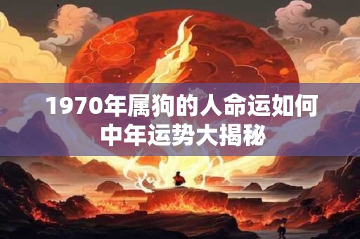 1970年属狗的人命运如何 中年运势大揭秘