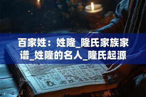 百家姓：姓隆_隆氏家族家谱_姓隆的名人_隆氏起源