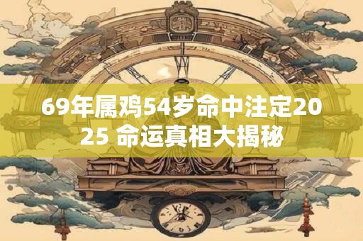 69年属鸡54岁命中注定2025 命运真相大揭秘