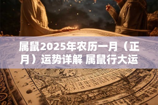 属鼠2026年农历一月(正月)运势详解 属鼠行大运时间 属鼠2026年农历一月(正月)运势详解 属鼠行大运时间