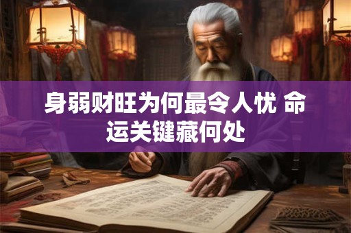 身弱财旺为何最令人忧 命运关键藏何处