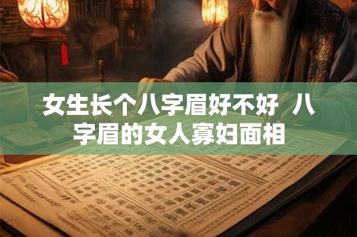 女生长个八字眉好不好  八字眉的女人寡妇面相