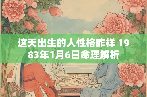 这天出生的人性格咋样 1983年1月6日命理解析
