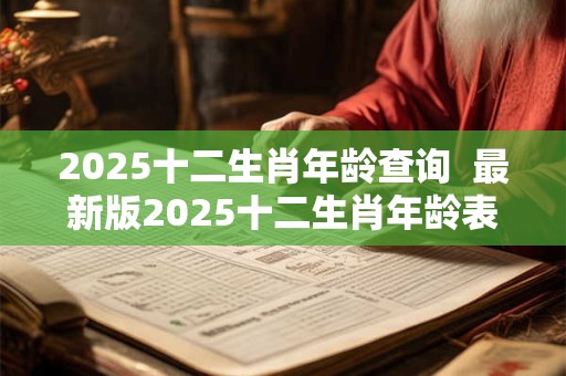 2025十二生肖年龄查询 最新版2025十二生肖年龄表 2025十二生肖年龄查询 最新版2025十二生肖年龄表