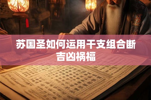 苏国圣如何运用干支组合断吉凶祸福
