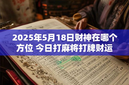 2025年5月18日财神在哪个方位 今日打麻将打牌财运方位! 2025年5月18日财神在哪个方位 今日打麻将打牌财运方位!