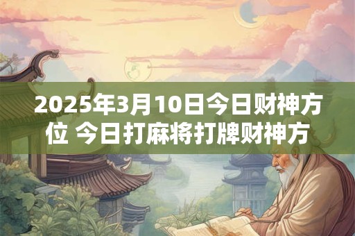2025年3月10日今日财神方位 今日打麻将打牌财神方位！