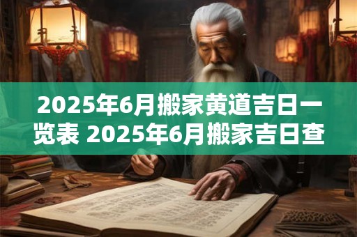 2025年6月搬家黄道吉日一览表 2025年6月搬家吉日查询
