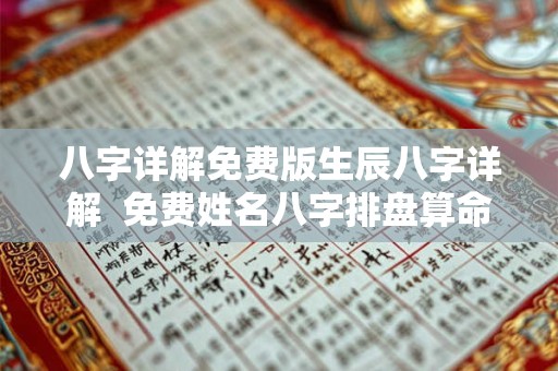 八字详解免费版生辰八字详解  免费姓名八字排盘算命详解