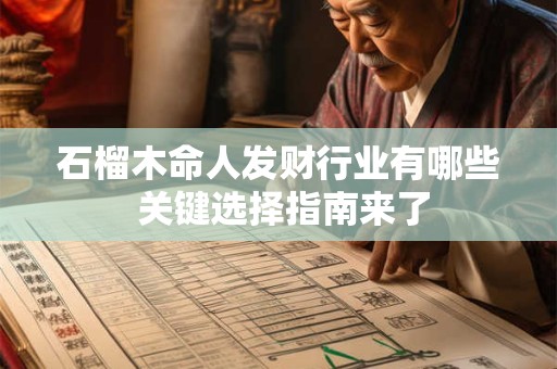 石榴木命人发财行业有哪些 关键选择指南来了