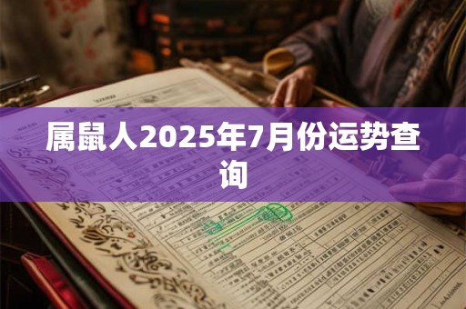 属鼠人2025年7月份运势查询 属鼠人2025年7月份运势查询