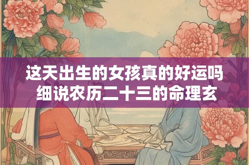 这天出生的女孩真的好运吗 细说农历二十三的命理玄机