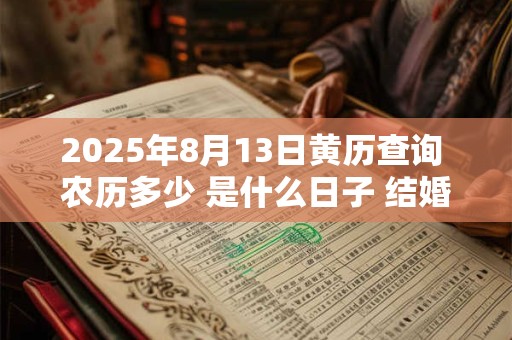 2025年8月13日黄历查询 农历多少 是什么日子 结婚吉时