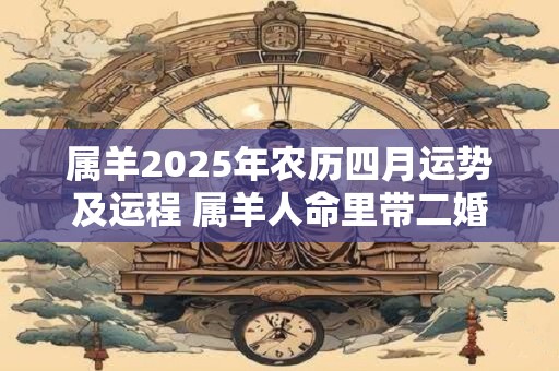 属羊2025年农历四月运势及运程 属羊人命里带二婚吗