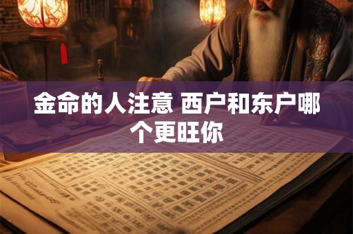金命的人注意 西户和东户哪个更旺你
