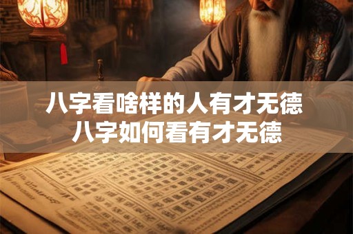 八字看啥样的人有才无德 八字如何看有才无德