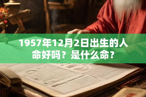 1957年12月2日出生的人命好吗?是什么命? 1957年12月2日出生的人命好吗?是什么命?
