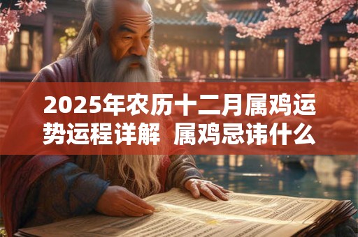 2026年农历十二月属鸡运势运程详解  属鸡忌讳什么颜色
