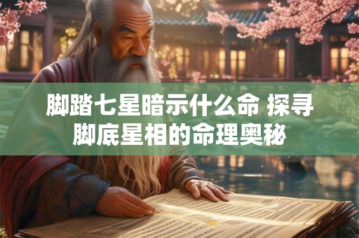 脚踏七星暗示什么命 探寻脚底星相的命理奥秘
