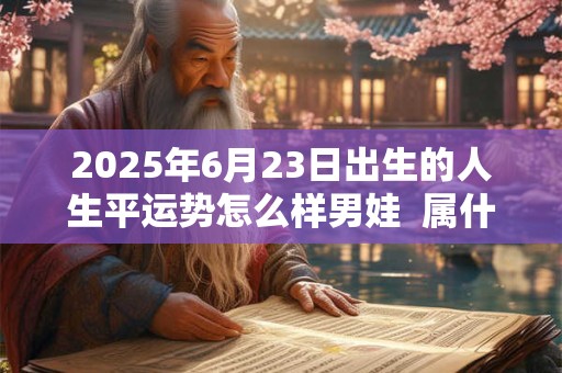 2025年6月23日出生的人生平运势怎么样男娃  属什么生肖