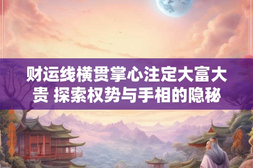 财运线横贯掌心注定大富大贵 探索权势与手相的隐秘关联 财运线横贯掌心注定大富大贵 探索权势与手相的隐秘关联
