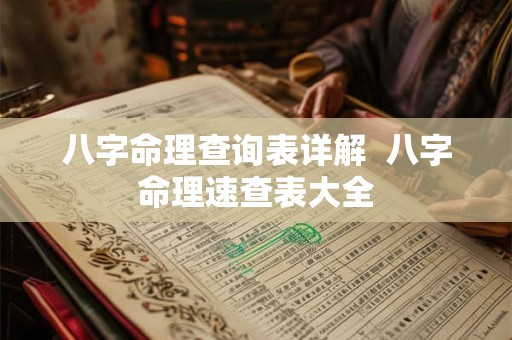八字命理查询表详解  八字命理速查表大全
