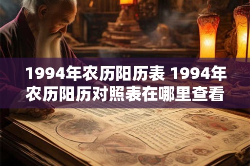 1994年农历阳历表 1994年农历阳历对照表在哪里查看