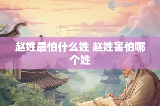 赵姓最怕什么姓 赵姓害怕哪个姓